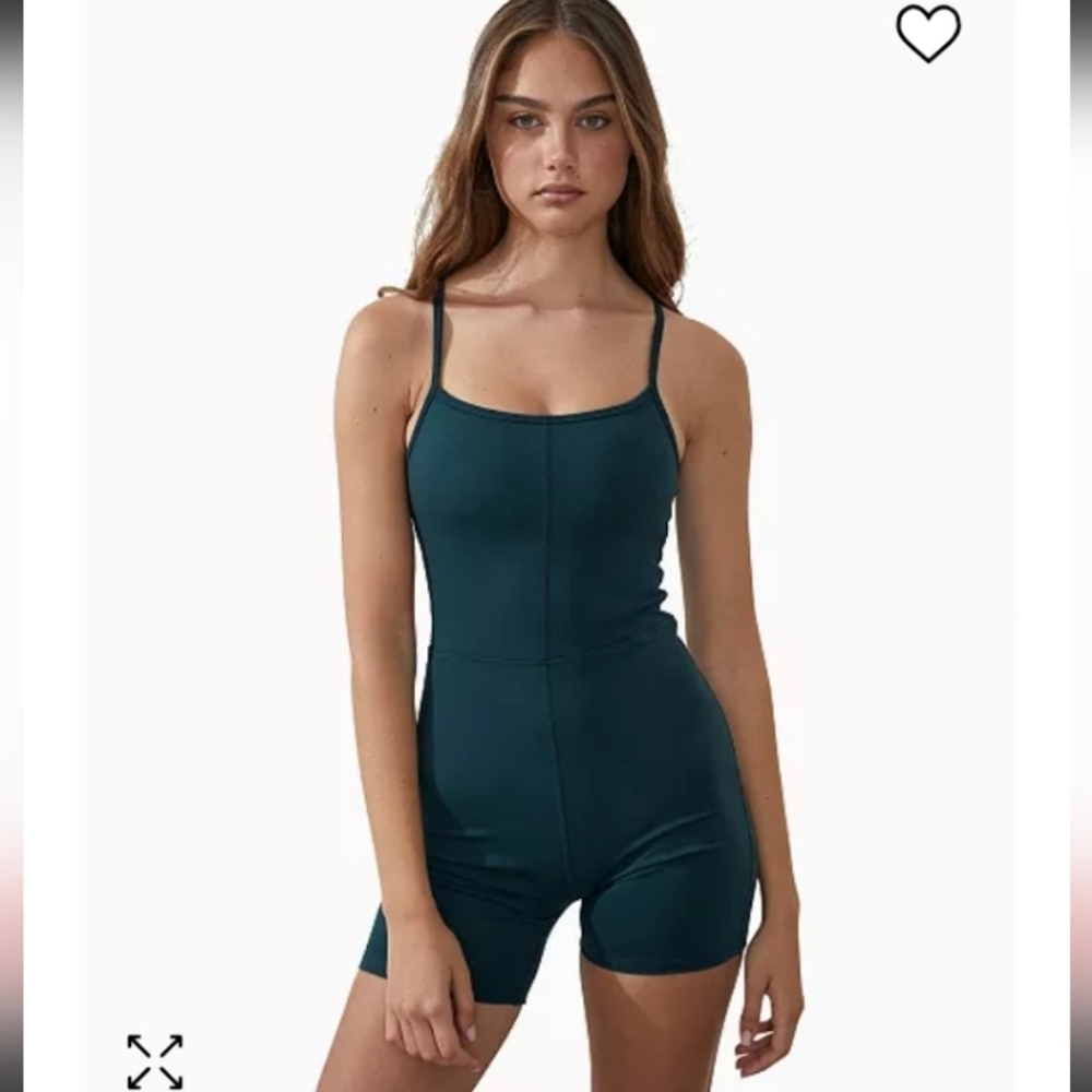 Cotton:On Athleisure Comfy Sage Green One Piece Casual  Bodysuit Built In Bra